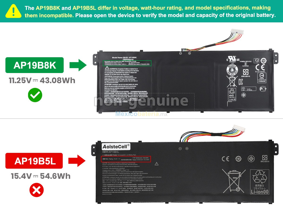 batería para Acer Aspire 3 A315-58-39XJ