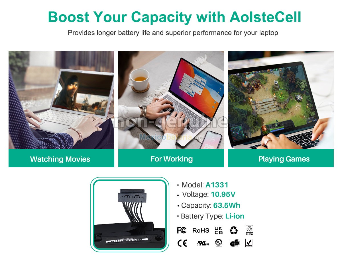 batería para Apple MacBook Core 2 DUO 2.26GHZ 13.3 inch Unibody A1342(EMC 2350*)