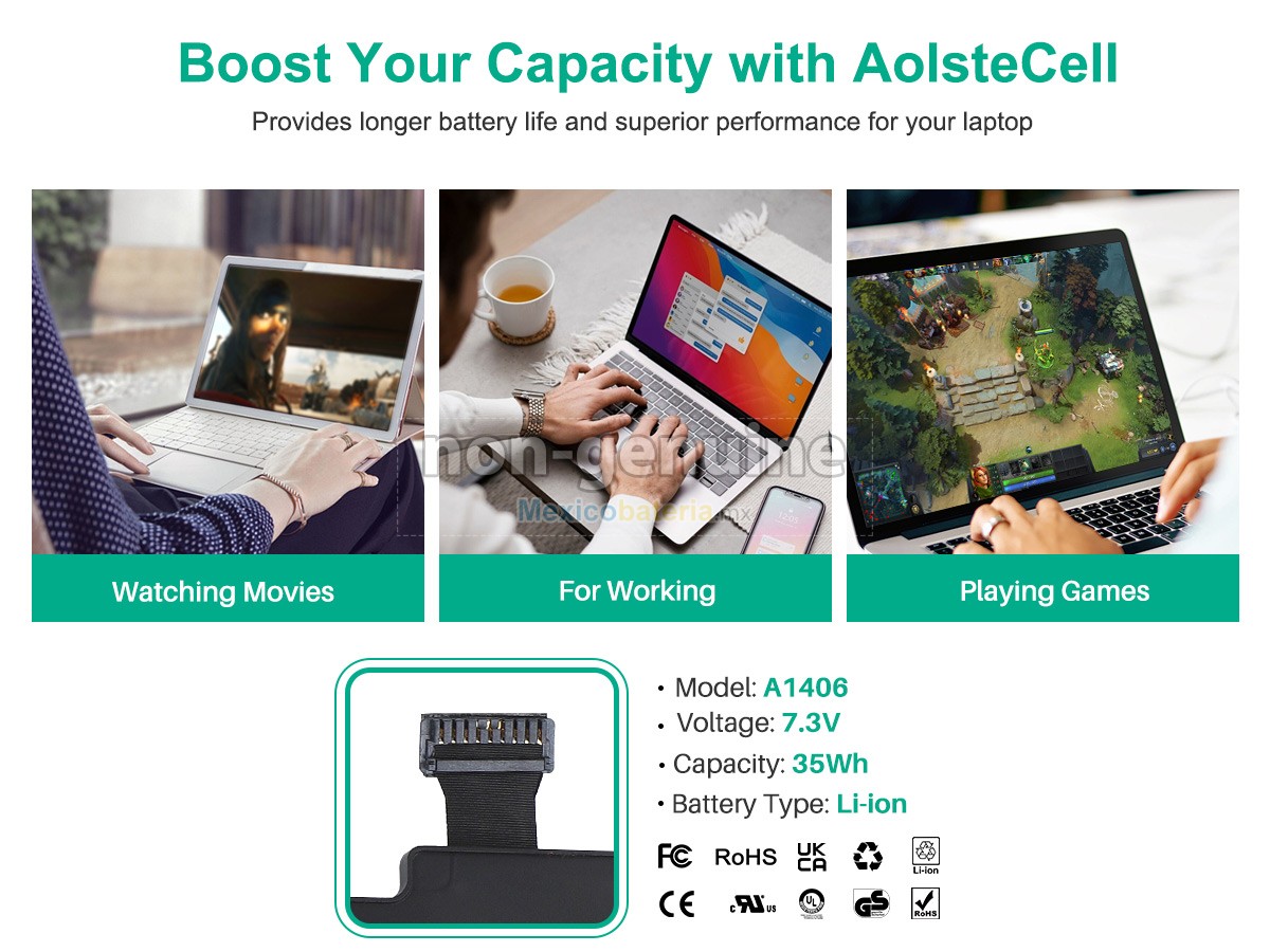 batería para Apple MacBook Air Core I7 1.8GHZ 11 inch A1370(EMC 2471)