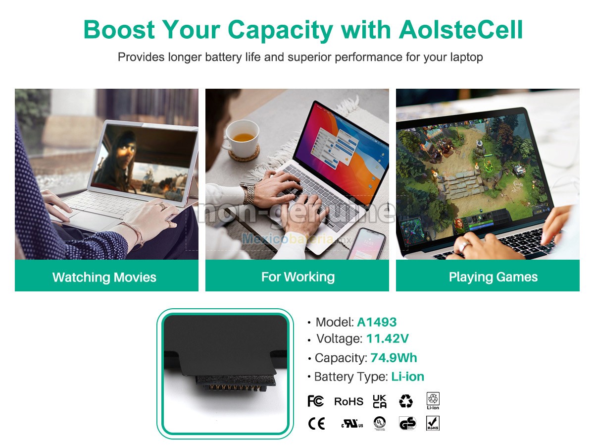 batería para Apple MacBook Pro Core I5 2.4GHZ 13.3 inch Retina A1502(EMC 2678)