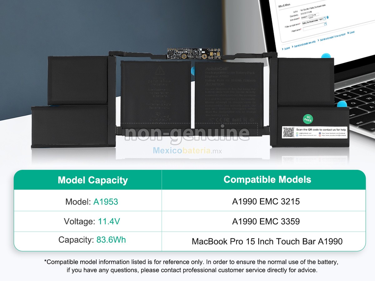 batería para Apple MacBook Pro Core I9 2.3G 15 inch TOUCH/2019