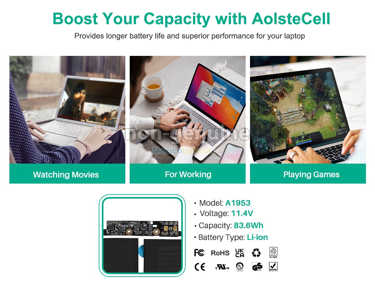 batería para Apple MacBook Pro Core I9 2.3G 15 inch TOUCH/2019