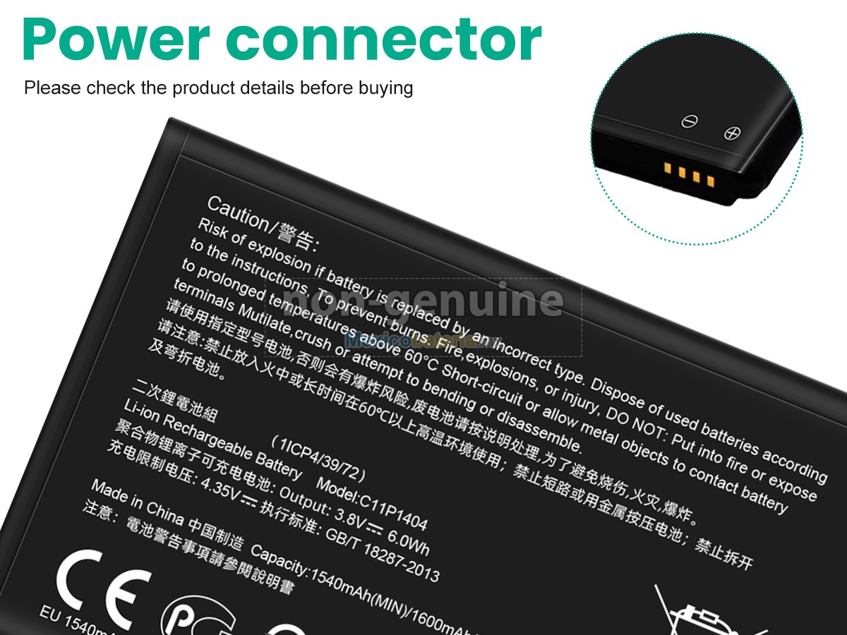 batería para Asus C11P1404