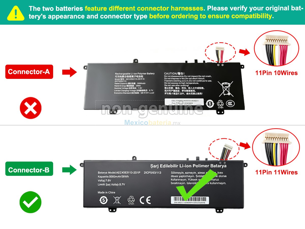 batería para Casper AEC4563113-2S1P-N
