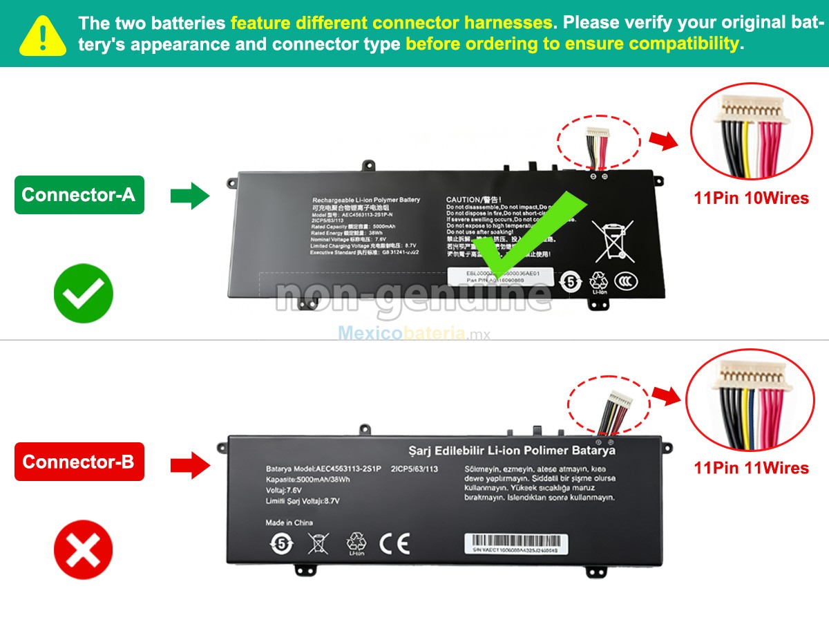 batería para Casper AEC4563113-2S1P-N