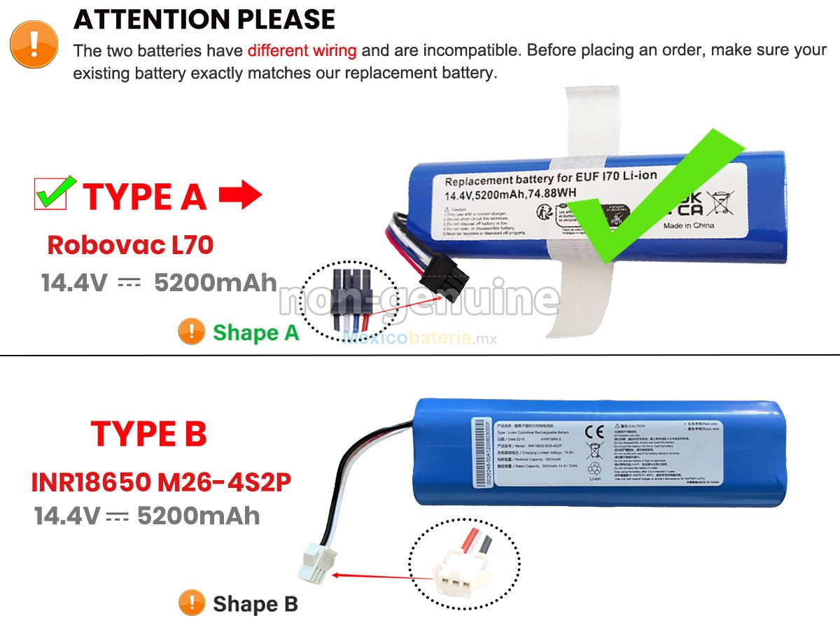batería para Eufy INR18650M26-4S2P