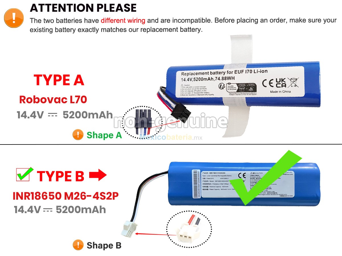 batería para Eufy INR18650M26-4S2P
