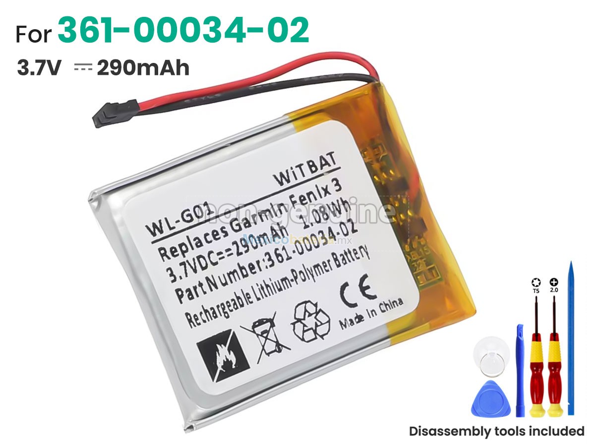batería para Garmin 361-00034-02
