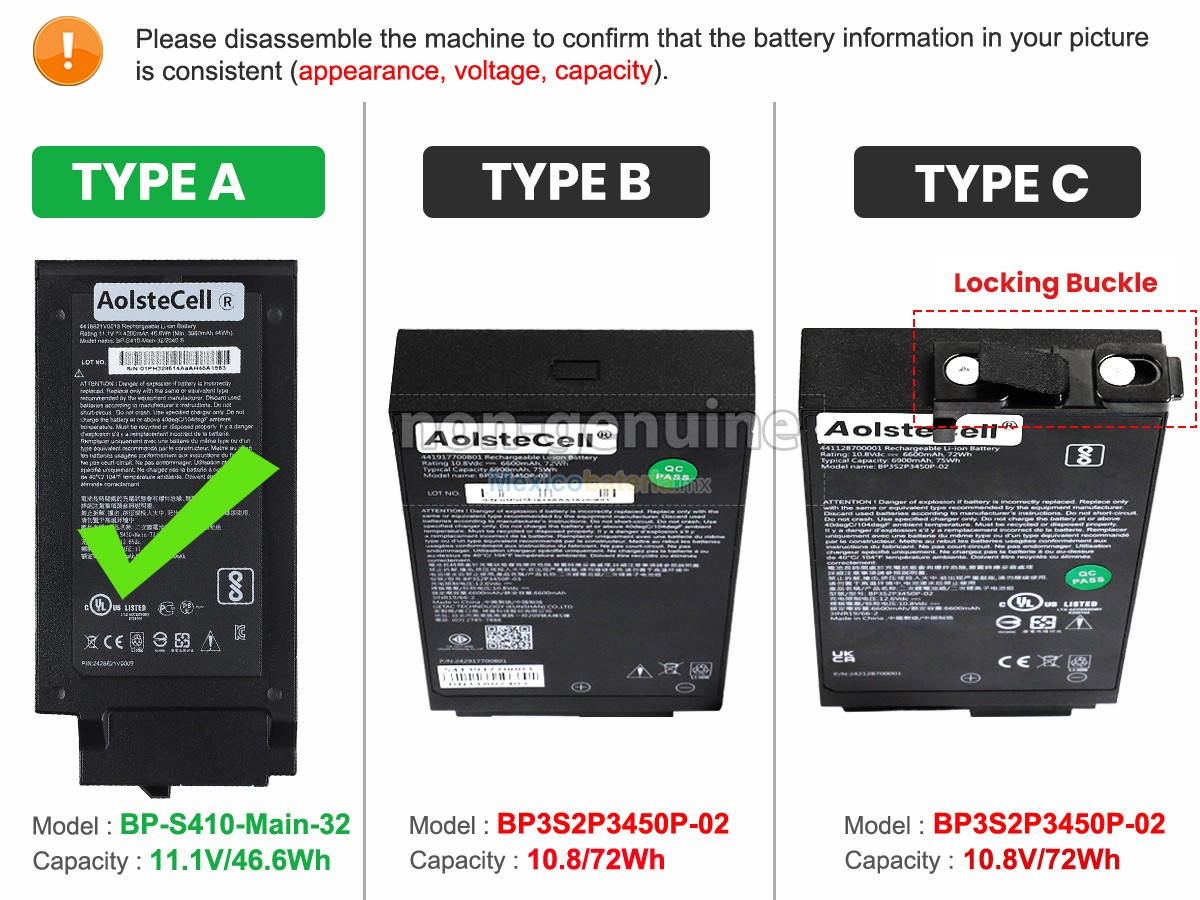 batería para Getac S410
