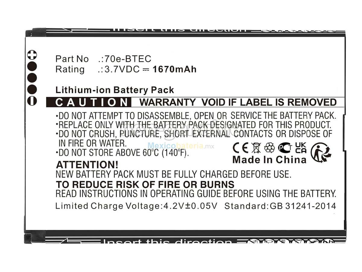 batería para Honeywell 70E