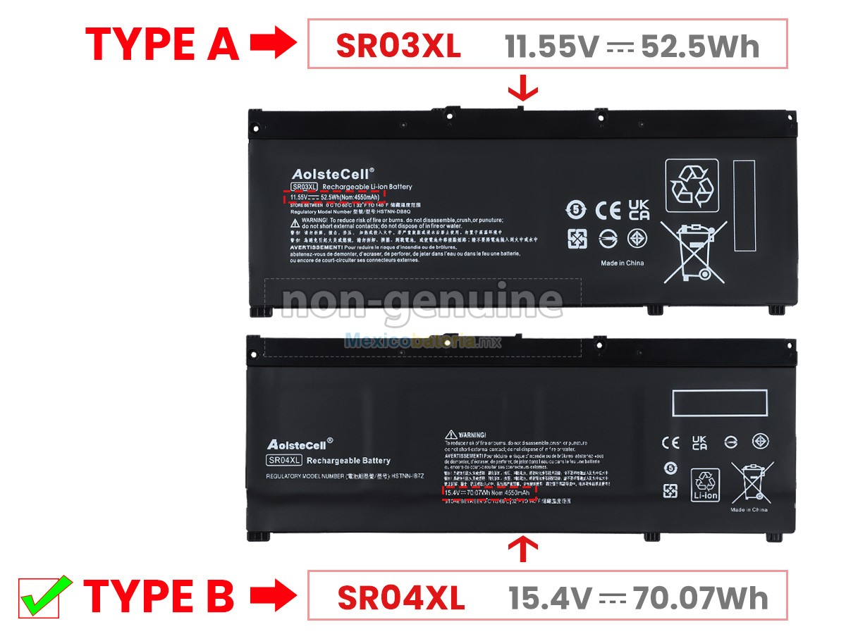 batería HP SR03XL de alta calidad