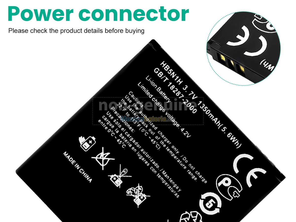 batería para Huawei HB5N1H