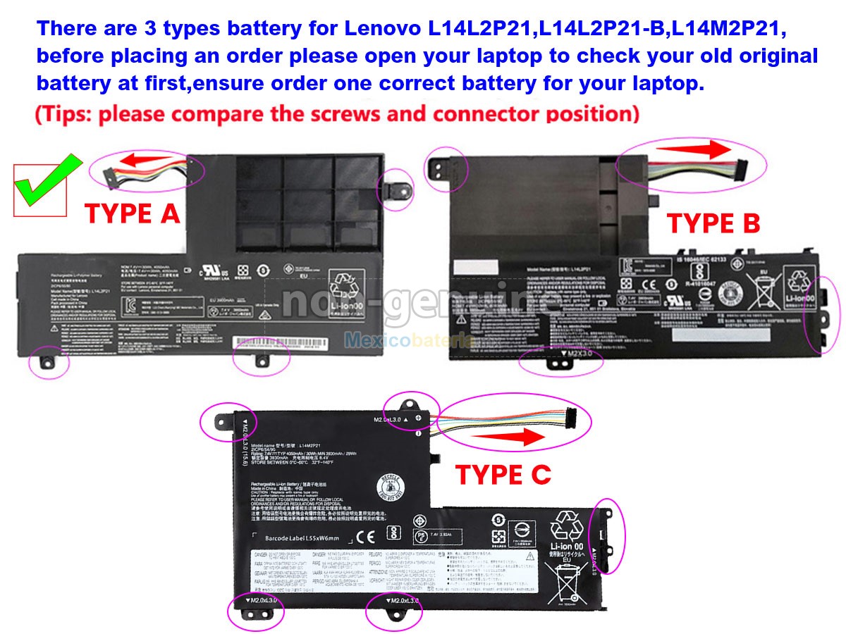batería Lenovo L14M2P21 de alta calidad