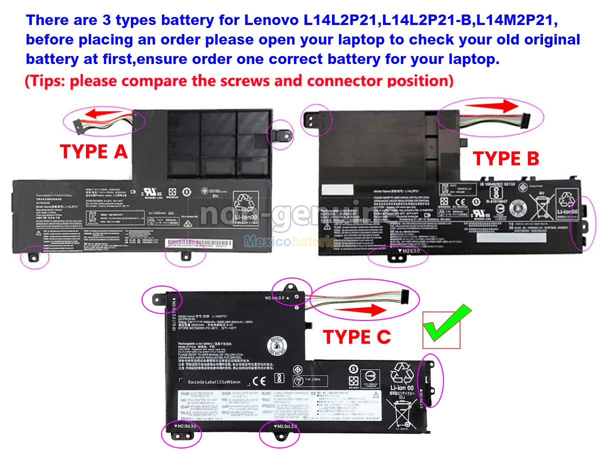 batería Lenovo L14M2P21 de alta calidad
