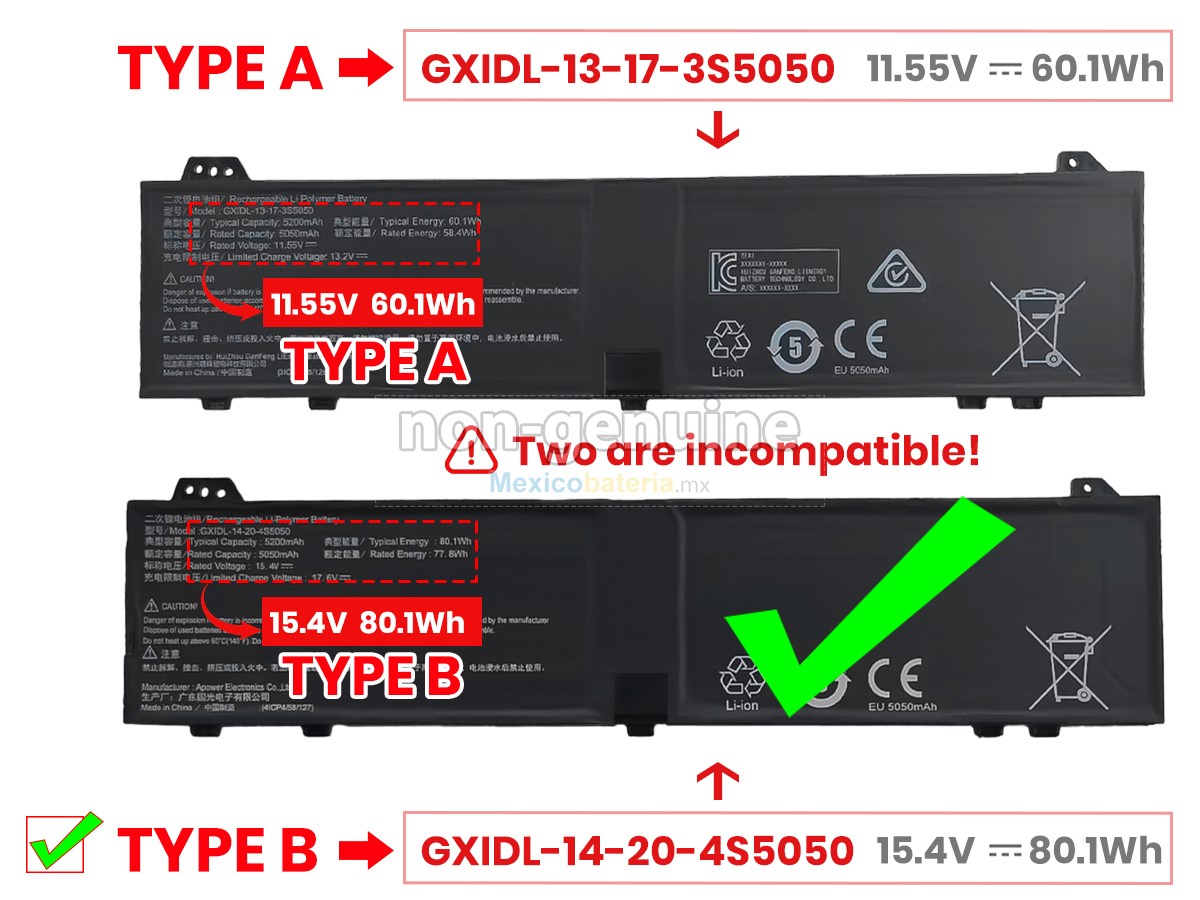 batería para Mechrevo GXIDL-14-20-4S5050