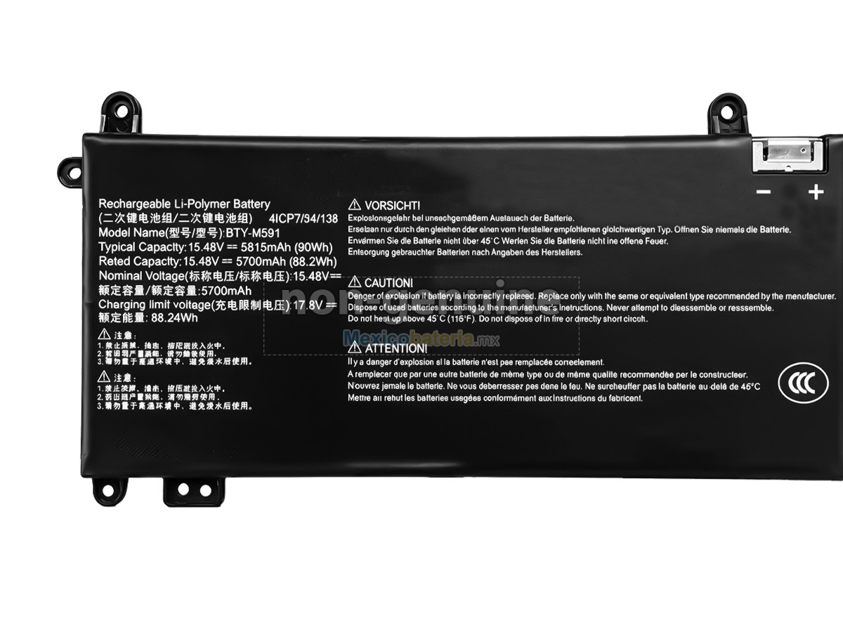 batería para MSI BTY-M591