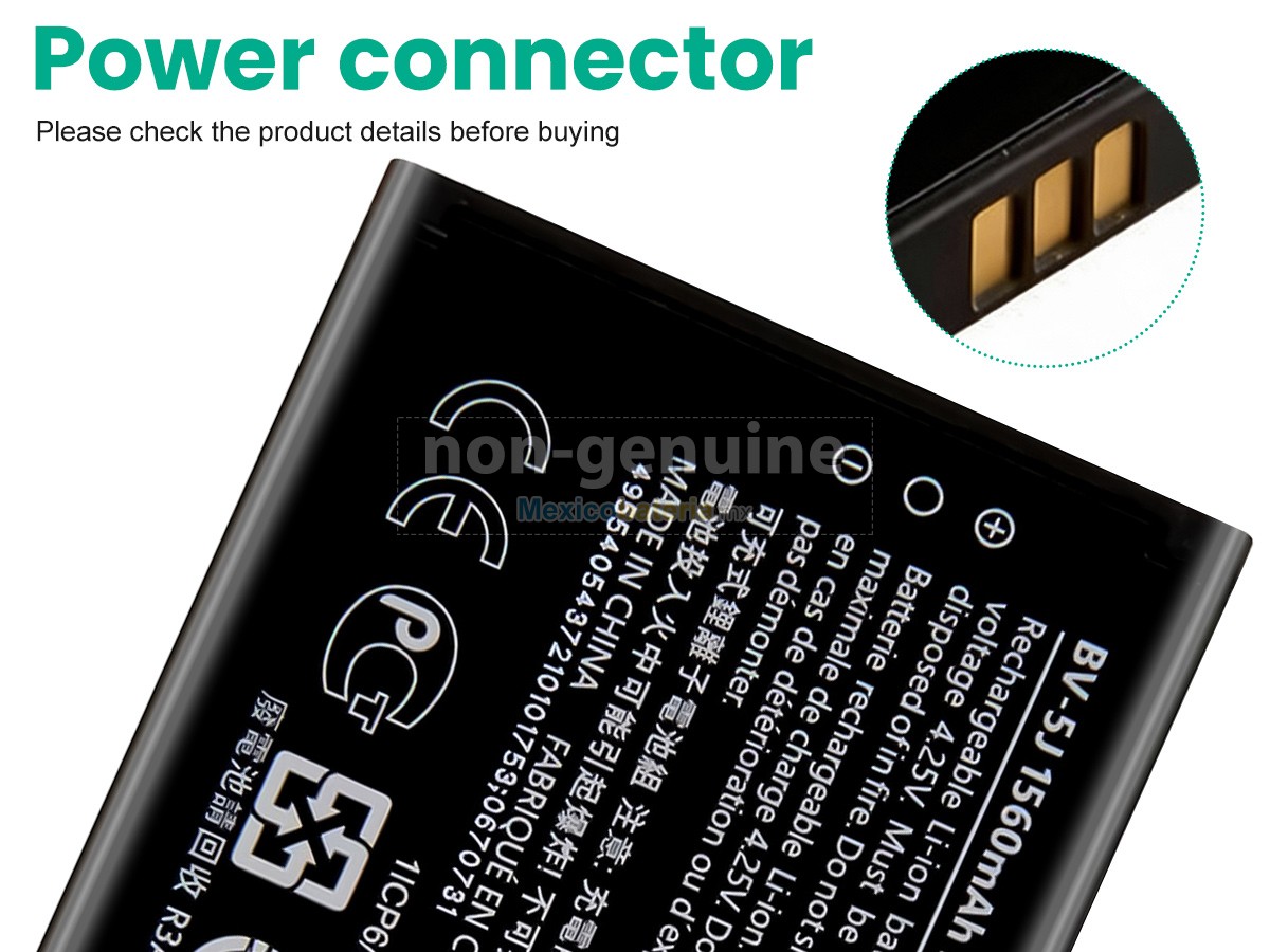 batería para Nokia BV-5J