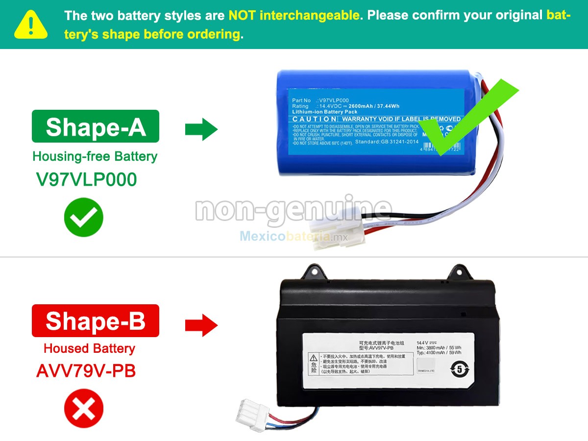 batería para Panasonic MC-RS877